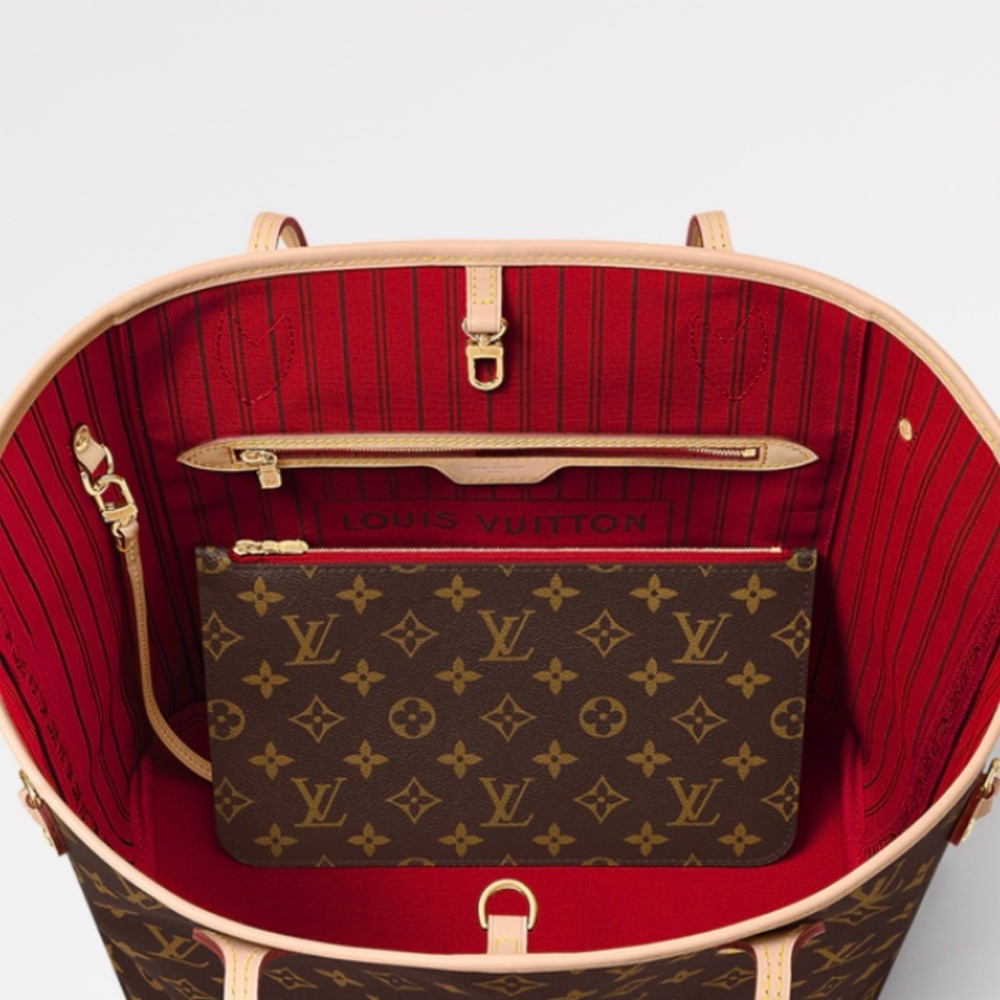 Louis Vuitton Red and Brown Monogram Tote